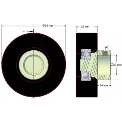 Roller no. 146 – rubber roller Ø65 mm for Amac machines | OEM Amac 6.39.00-3 | made by KiJ