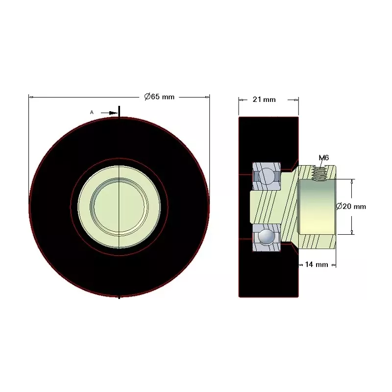 Roller no. 146 – rubber roller Ø65 mm for Amac machines | OEM Amac 6.39.00-3 | made by KiJ