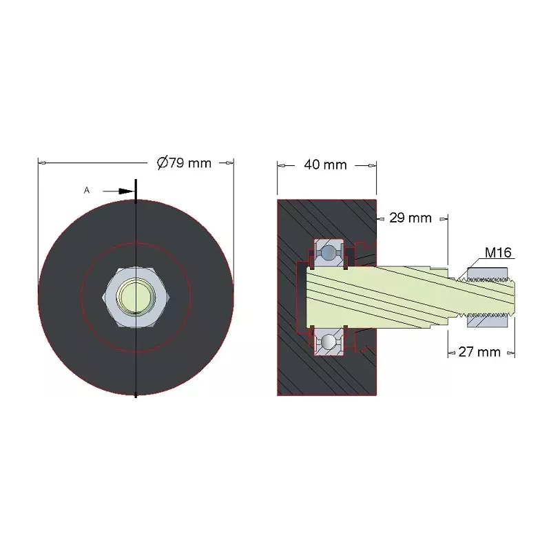 Roller no. 147 – rubber roller Ø80 mm for Amac machines | OEM Amac 10.39.00 | made by KiJ