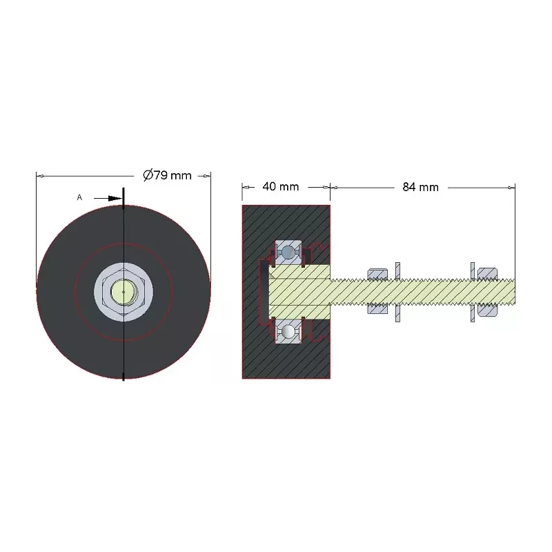 Roller no. 180 – rubber roller Ø80 mm | made by KiJ