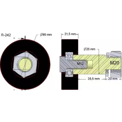 Roller no. 242 – rubber support roller for Wuhlmaus machines | OEM Wuhlmaus 000.03.016.00 | made by KiJ