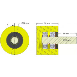 Roller no. 285 – plastic support roller Ø80 mm for Dewulf machines | OEM Dewulf 2660001C | made by KiJ