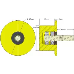 Roller no. 286 – plastic support roller Ø90 mm for Dewulf machines | OEM Dewulf 2660012C | made by KiJ