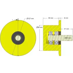 Roller no. 289 – plastic support roller Ø90 mm for Dewulf machines | OEM Dewulf 2660012A | made by KiJ