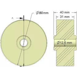 Roller no. 295 – plastic support roller Ø80 mm for Dewulf machines | OEM Dewulf 2660222 | made by KiJ