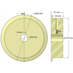 Roller no. 303 – plastic drive roller Ø170 mm for Ploeger machines | OEM Ploeger 2660222 | made by KiJ