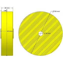 Roller no. 318 – plastic roller Ø150 mm for Guaresi machines | OEM Guaresi P7755190000 | made by KiJ
