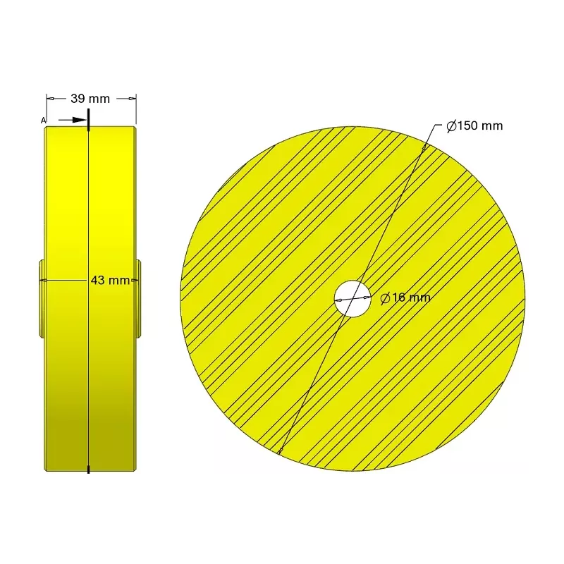 Roller no. 318 – plastic roller Ø150 mm for Guaresi machines | OEM Guaresi P7755190000 | made by KiJ