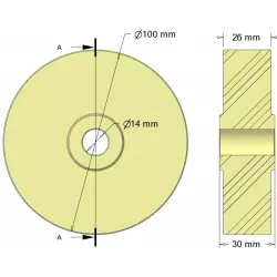 Roller no. 330 – plastic roller Ø100 mm for Sandei machines | made by KiJ