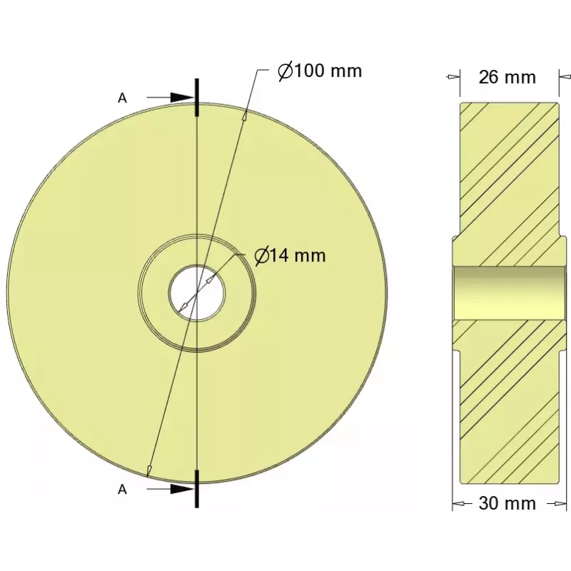 Roller no. 330 – plastic roller Ø100 mm for Sandei machines | made by KiJ