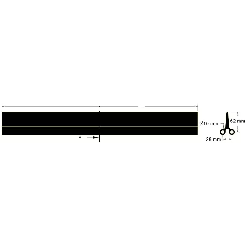 Paddle L-600 pitch 28–32 mm – paddle for webs with 28–32 mm pitch | made by KiJ