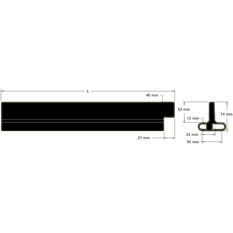 Paddle L-440 pitch 33–50 mm – paddle for webs with 33–50 mm pitch | made by KiJ