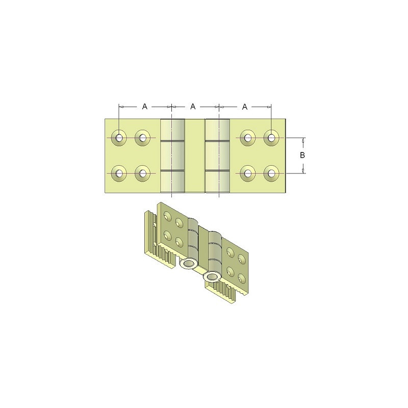 Heavy-duty belt connector for 2 rods and 50 mm belt (milled) – belt connector made by KiJ | made by KiJ