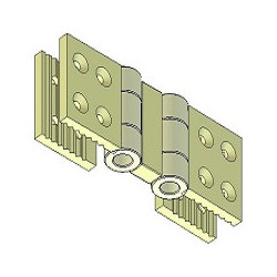 Heavy-duty belt connector for 2 rods and 60 mm belt (milled) – belt connector made by KiJ | made by KiJ
