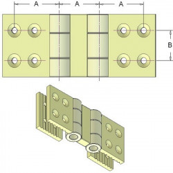 Heavy-duty belt connector for 2 rods and 60 mm belt (milled) – belt connector made by KiJ | made by KiJ