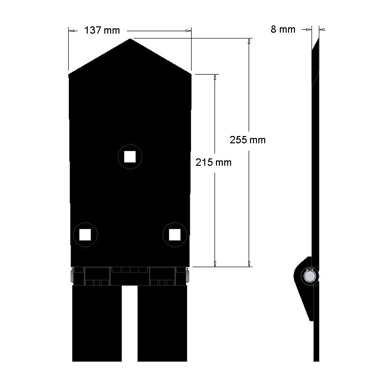 Centre share 8-137-255 – share for Wuhlmaus harvesters | OEM Wuhlmaus 0000204300 | made by KiJ