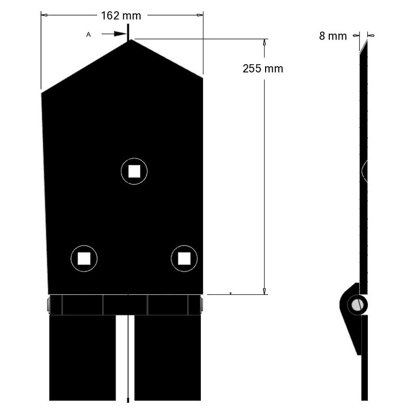 Left share 8-162-255L – share for Wuhlmaus harvesters | OEM Wuhlmaus 0000213100 | made by KiJ