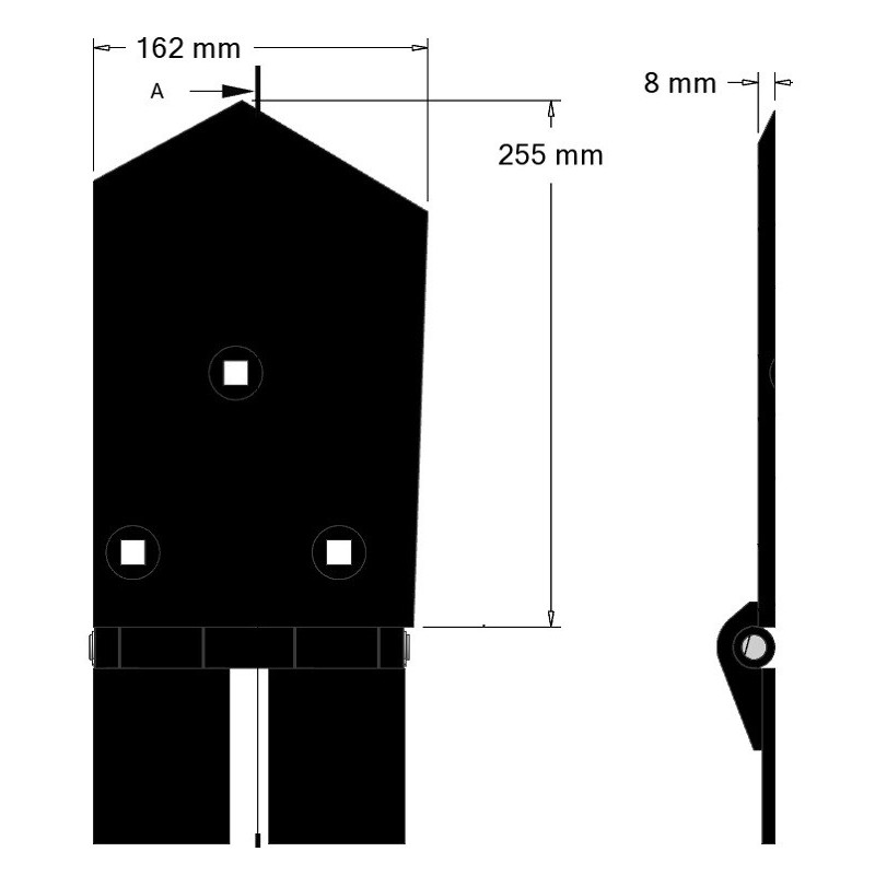 Right share 8-162-255P – share for Wuhlmaus harvesters | OEM Wuhlmaus 0000213300 | made by KiJ